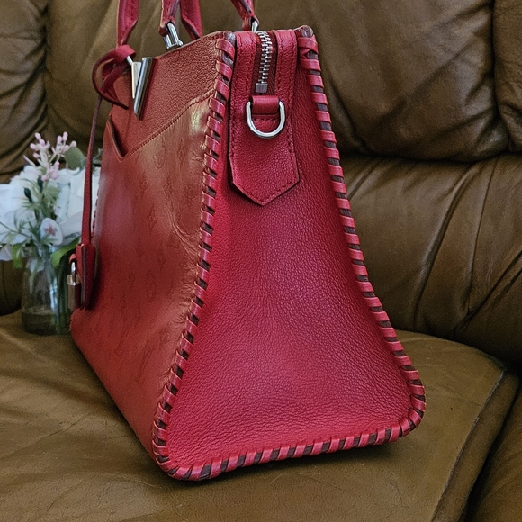 Louis Vuitton Red Leather Monogram Capucines Luxury Designer Handbag - Picture 6 of 16